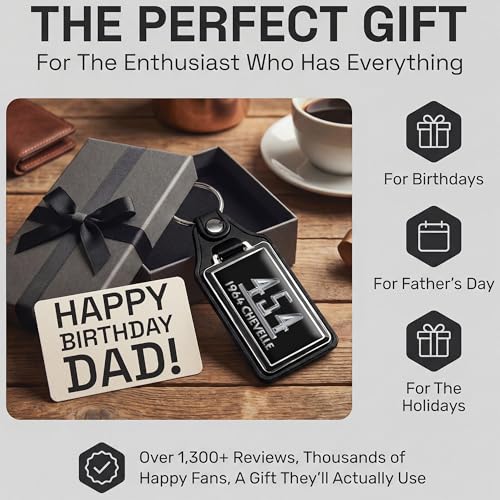 Image of Brotherhood 1964 Compatible with Chevelle 454 Engine Design Key Chain Key Holder Key Ring For Men Heavy Duty Car Key Ring For Men and Women