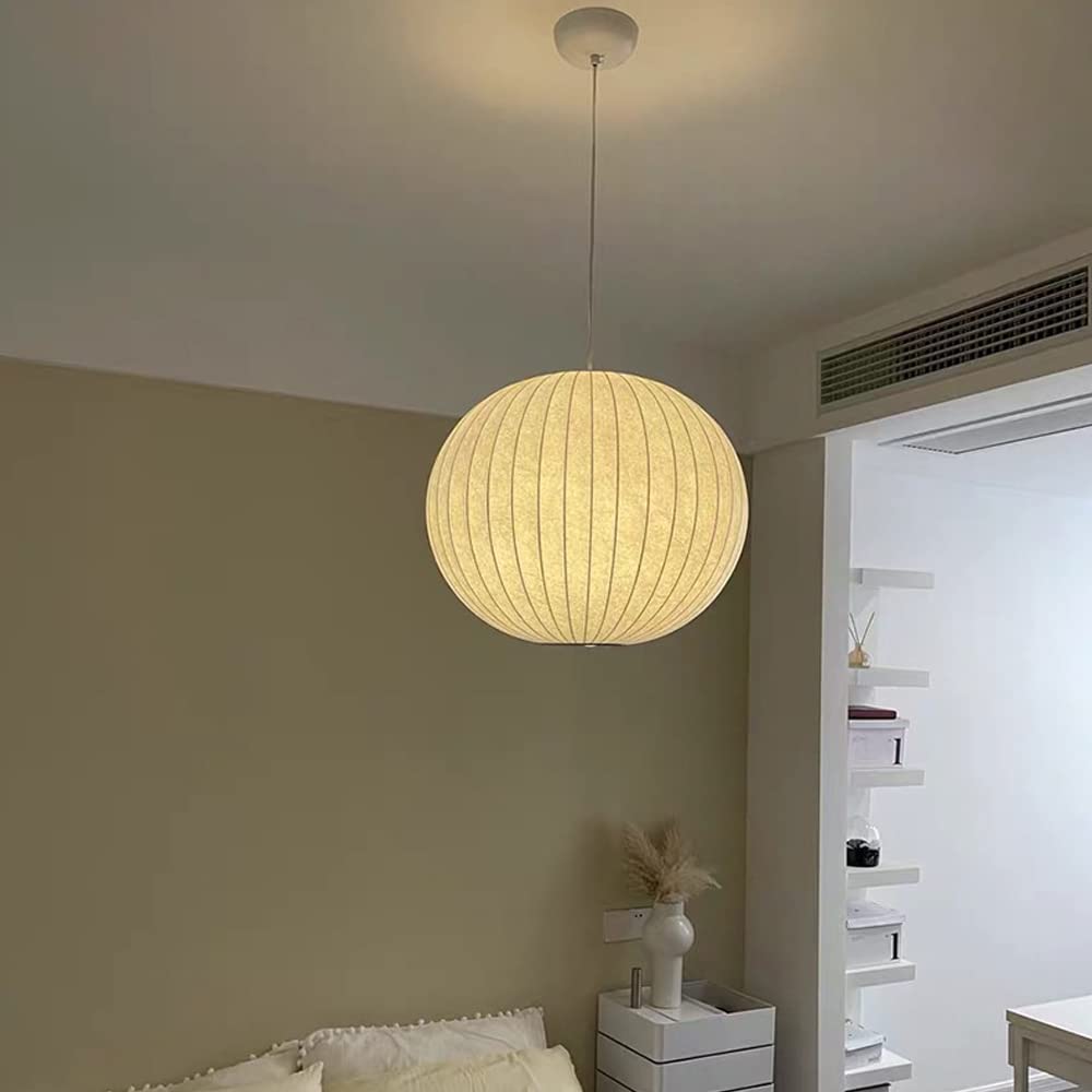 Lustre en soie blanche pour îlot de cuisine et salle à manger chaleureuse