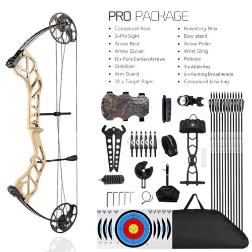 Pandarus Compound Bow Package For Adults And Teens,19-70 Lbs Draw Weight Adjustable,19 Inch-30 Inch Draw Length,Limbs Made In Usa,Archery Bow And Arrow Set,Up To 320 Fps thumb #2