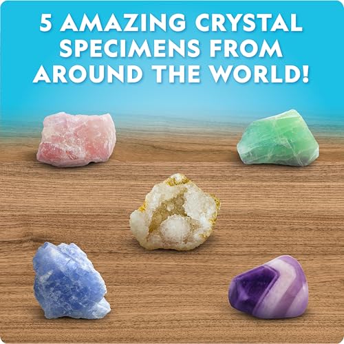 NATIONAL GEOGRAPHIC Mega Crystal Growing Kit for Kids- Grow 8 Crystals with Light-Up Stand, Science Gifts for Kids 8-12, Crystal Making Experiment, Science Kit for Girls and Boys