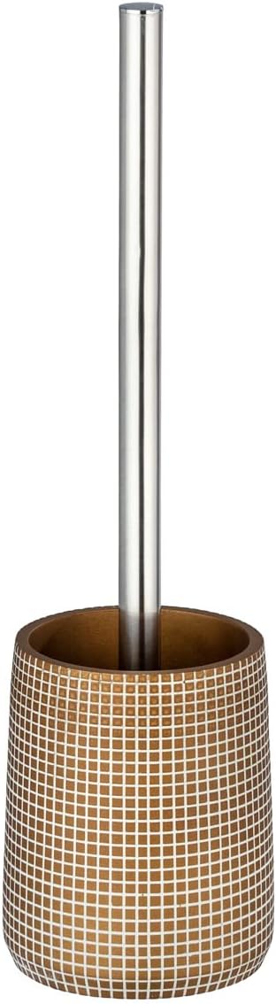 WENKO Brosse WC Ohrid doré - Porte-brosse WC, Polyrésine, 10 x 37 x 10 cm, Or
