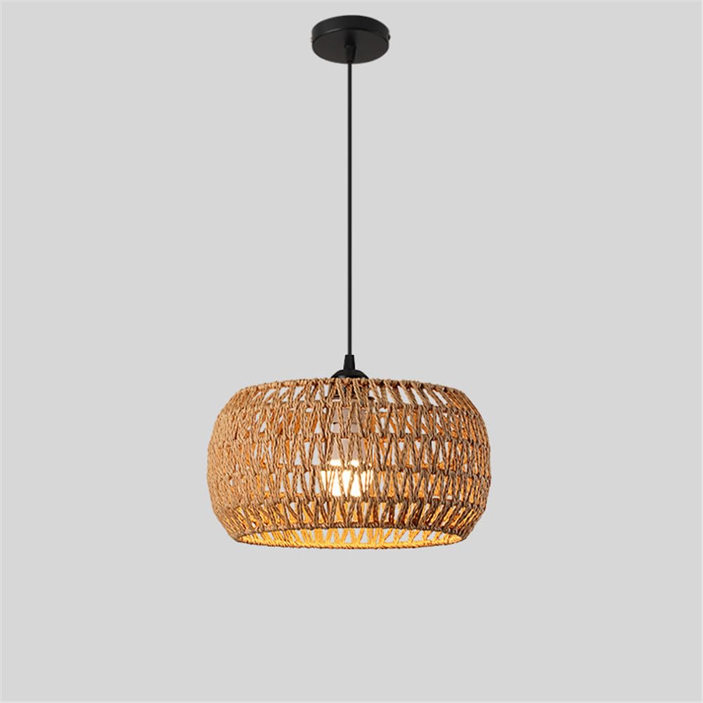 SXWNBIFH Industrial Style Retro Hemp Rope Pendent Lamp Personality Creative Internet Bar Cafe Restaurant Bedroom Clothing Store Bar Counter Chandelier (G D32CM)