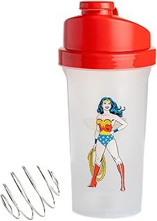 Paladone Wonder Woman Protein Shaker Bottle, 23 oz, Officially Licensed DC Comics Blender Cup