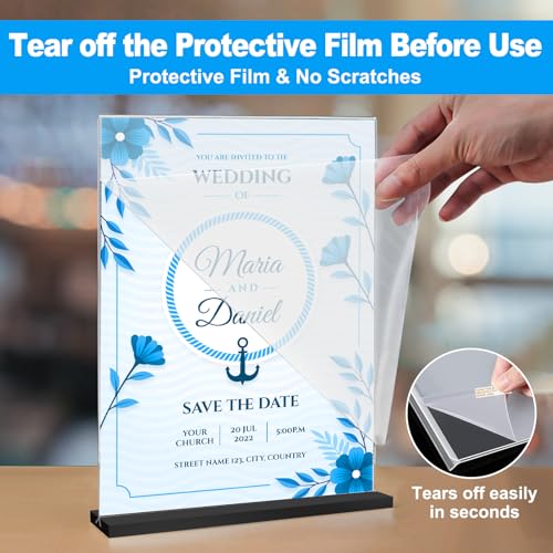 image for EHWINE 6 Pack Acrylic Sign Holder 8.5 x 11, Double-Sided Stand up Tabl