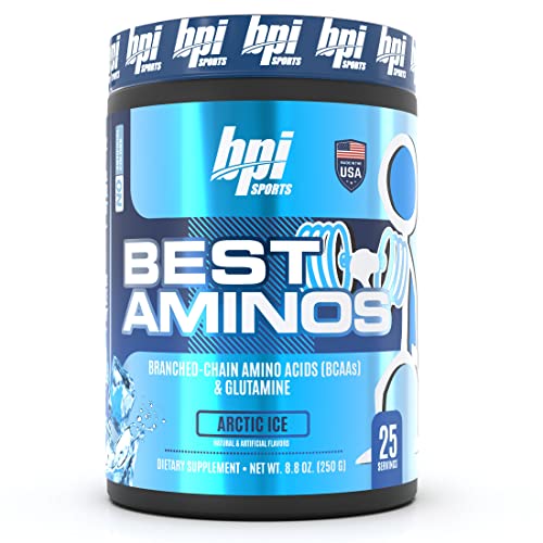 BPI Sports Best Aminos - BCAA Powder Post Workout & Glutamine Recovery Drink with Branched Chain Amino Acids for Hydration & Recovery, for Men & Women - Arctic Ice - 25 Servings