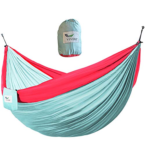 Vivere PAR255 Hamac Parachute Nylon Double Celeste/Rose 300 x 180 cm