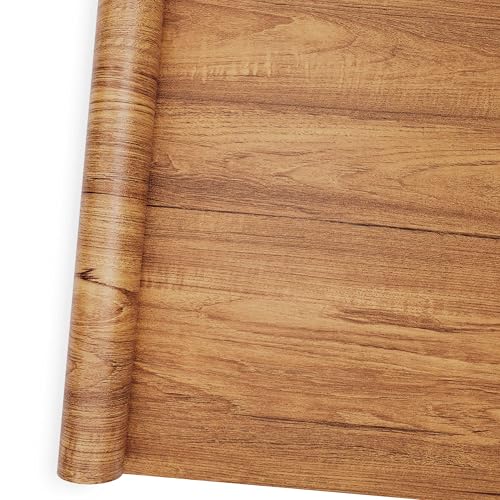 Image of COSNIGHT Wood Grain Contact Paper Peel and Stick Wallpaper Self Adhesive Wall Paper for Countertop Drawer Shelf Liner Cabinet Easy to Clean 15.7In x 118In