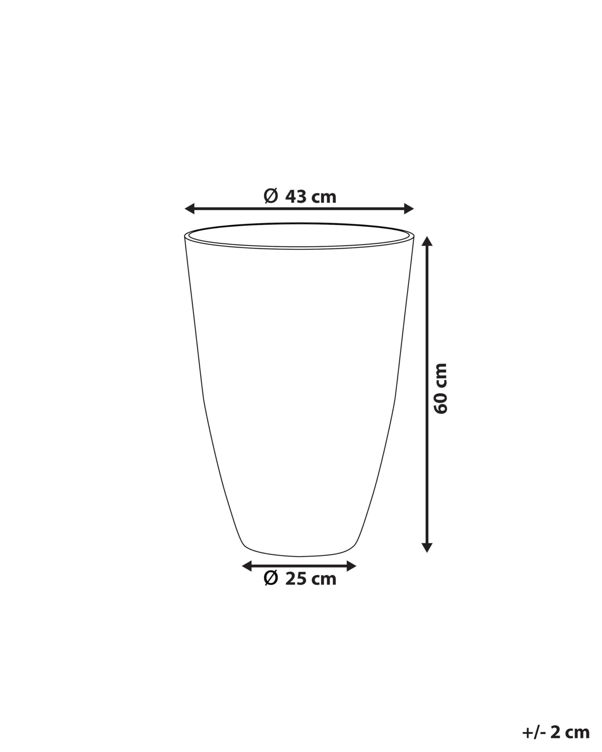 Beliani Haut Cache-Pot Beige en Forme de Vase 43 x 43 x 60 cm Robuste en Pierre et Polyrésine, Pot de Fleurs Idéal pour Extérieur et Intérieur