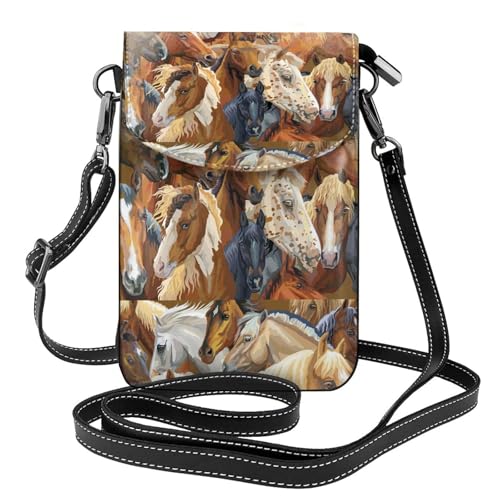 Porte-téléphone femme en cuir PU avec étui cartes de crédit intégré