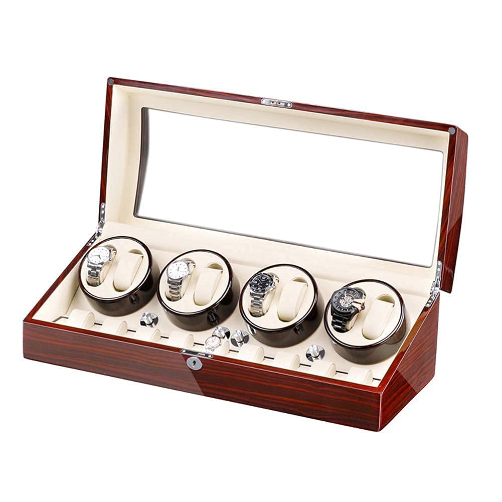 NZPOST 8 Watches + 9 Storage Light Quiet Motor Large Capacity Wood Shell Piano Paint Exterior