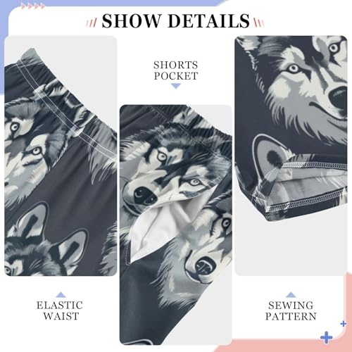 Husky Head Boys Long Pants Soft Trousers Elastic Waist Kids Lounge Bottoms with Pockets S-XL4