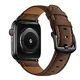 CINORS Compatible with Apple Watch Series 11 10 46mm Ultra 49mm Band Vintage Mens Women Deep Brown Wide Leather Strap XL Large Black Adapters for iWatch Series 9 8 7 45mm 6 5 4 44mm 3 2 1 SE 42mm