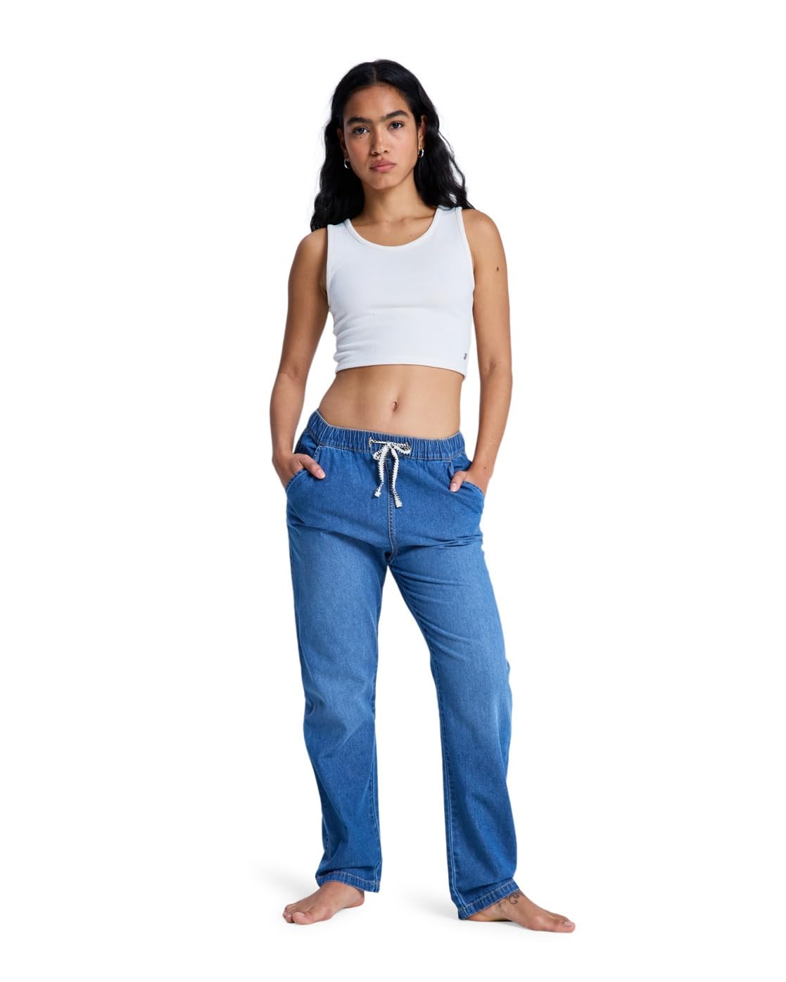Roxy Slow Swell J Pant Bmtw - Vaquero Elástico De Corte Relajado Mujer