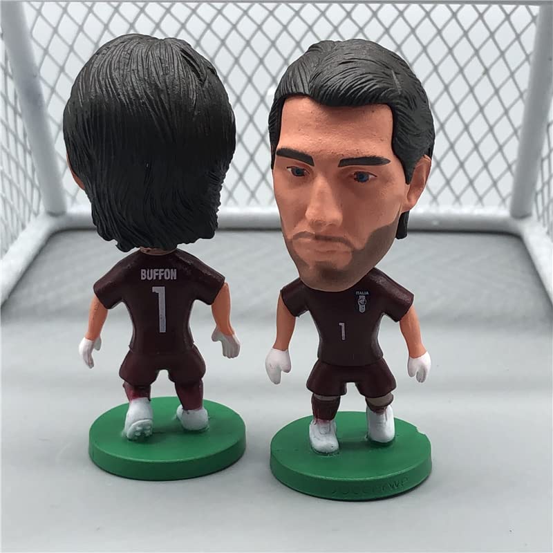 SOCCERWE Estatuina Buffon Italia Fútbol Action Figure Altura 7 cm aprox en PVC