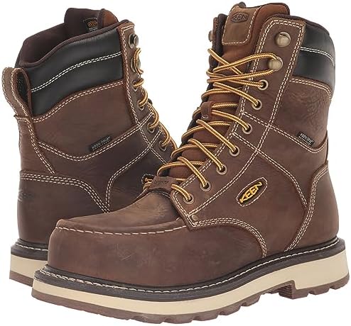 KEEN Utility Men's Cincinnati 8” Composite Toe Waterproof 90 Degree Heel Heavy Duty Work Boots, Belgian/Sandshell, 8 Wide | Image 6