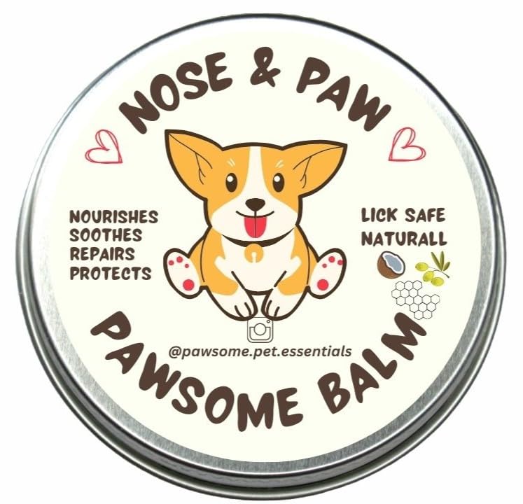 PAWSOME BALM, 100% Natural Dog Paw and Nose Balm, Soothes & Repairs Cracked Paws, Nourishes & Protects, Lick-Safe Moisturizer