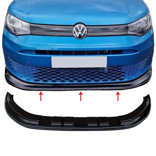 COMPATIBLE WITH VW CADDY MK5 [2020 Onw] Front Lower ABS Gloss Black Bumper Lip Splitter with Fitting Kit - Image 4