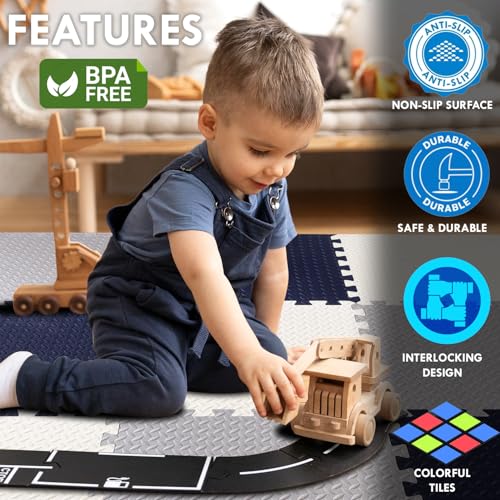 Image of EASYHOME Interlocking Mat - 12mm Thick | 60x60cm 9 Tiles (36 Sq Ft Area) for Kids | Soft & Protective Puzzle Mat for Baby Crawling, Playroom & Exercise