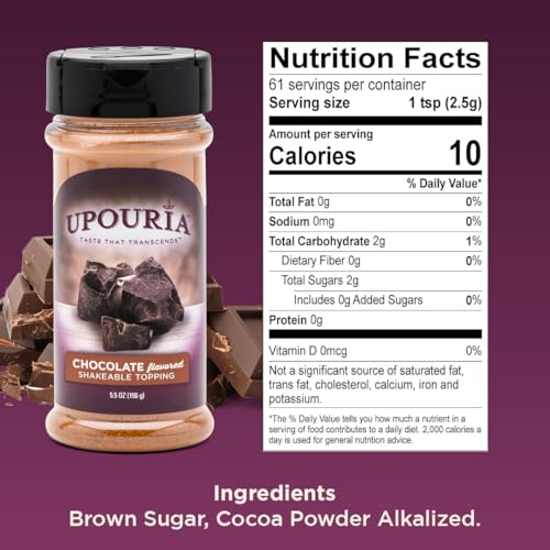image for Upouria Chocolate Flavored Shakable Topping for Coffee, Lattes, Desser