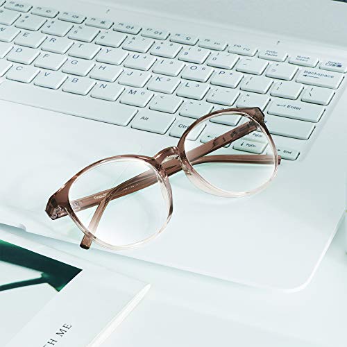 Image of VisionGlobal Blue Light Blocking Glasses, Lightweight Oval Frame, Computer Glasses for Gaming, Office, TV