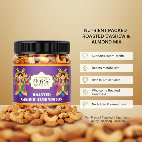 Image of LILA DRY FRUITS Roasted Kaju Badam Mix 100 grams Salted Cashew Almond Mixed Pack Ideal for Snacking, Munching, Partying Flavoured Cashews Almonds Healthy Snacks Perfect for Giftings