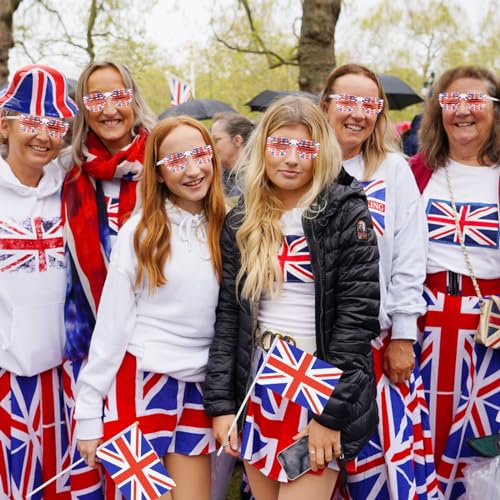 Union Jack Glasses British Flag Eyewear Union Jack Sunglasses Shutter Shades Glasses Party Union Jack Novelty Glasses for Adults Kids Union Jack Accessories British National Day Celebration 2PCS - Image 4