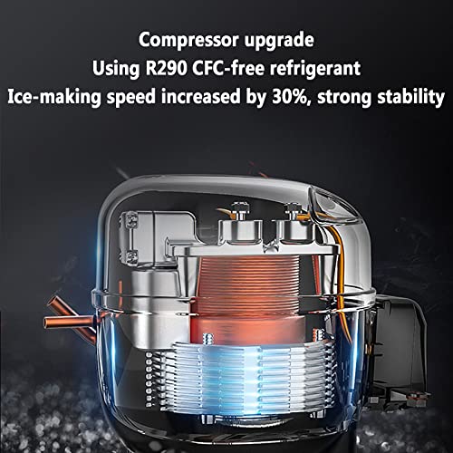 Fabricadora de cubos de hielo, portátil de encimera, acero inoxidable, 66 lb/24 h con función automática de limpieza y panel de control inteligente, para restaurantes, bares y hogar miniatura 3