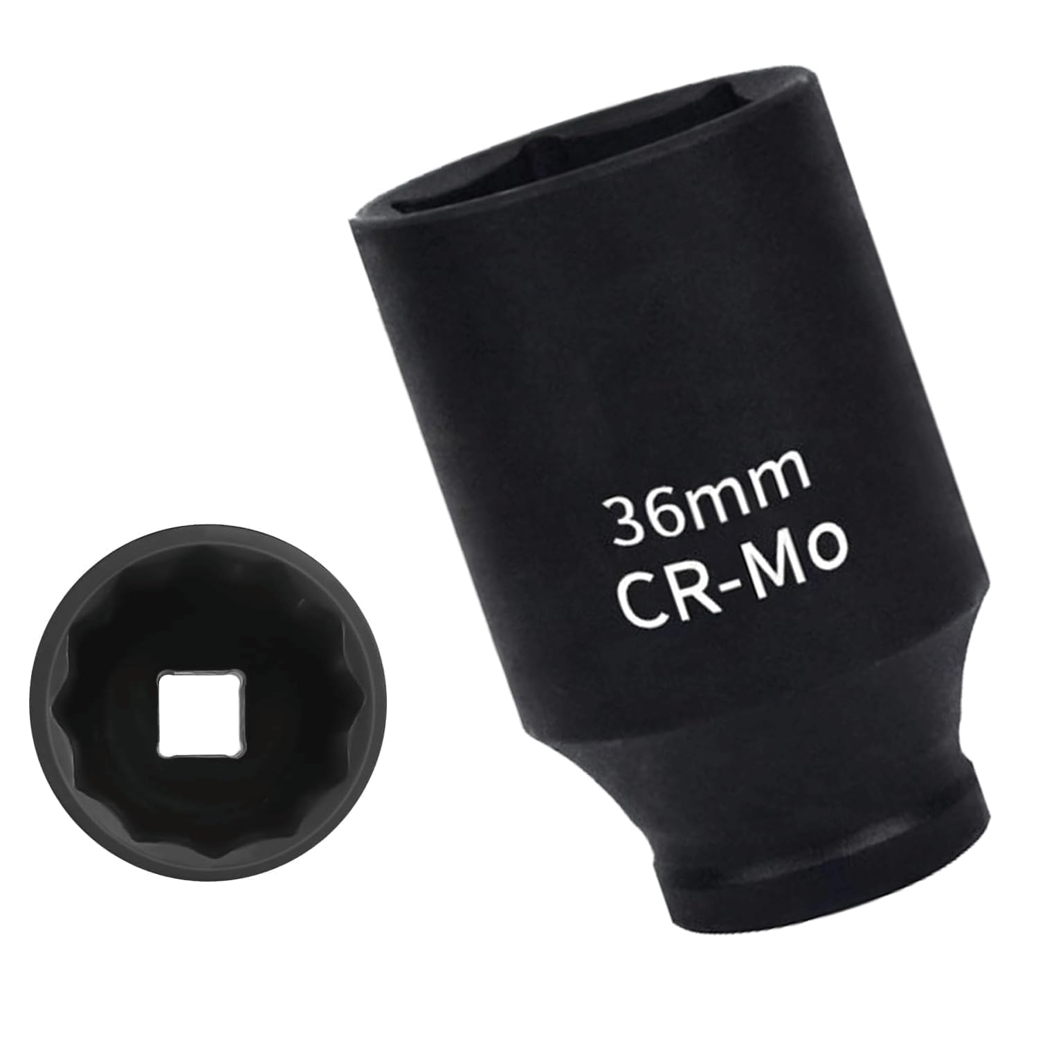 Fbbevwbk Black 36Mm Deep Impact Socket, 1/2" Drive Hub Nut, Flywheel Socket Bi Hex 6-Point For Easy Removal Of Axle Shaft Nuts