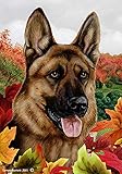 German Shepherd - Tamara Burnett Fall Leaves Garden Flags