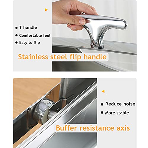 Speisenwärmer Elektrisch Buffet 220V, Chafing Dish Warmhaltebehälter Edelstahl Buffetwärmer mit Alkohol-und… – Bild 7