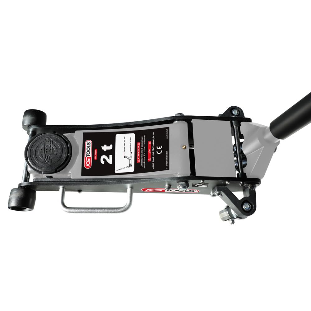 Cric idraulico - KS TOOLS - 161.0365F - Cric da 2 tonnellate - Sollevatore per auto compatto in alluminio/acciaio - Cric a rulli