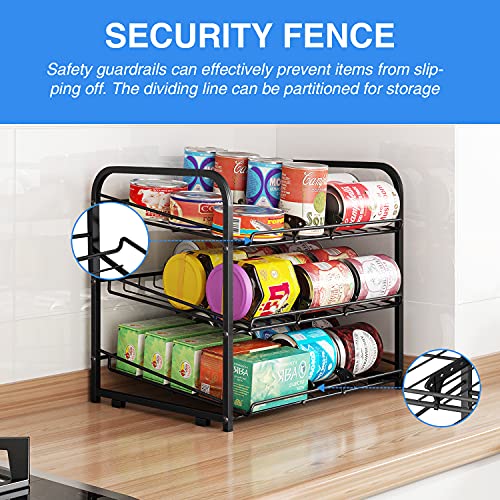Aiyaka Can Rack Organizer, 3 Tier Stackable Can Storage Dispenser, For Food Storage, Kitchen Cabinets Or Pantry, Storage For 36 Cans, Black #TOP2