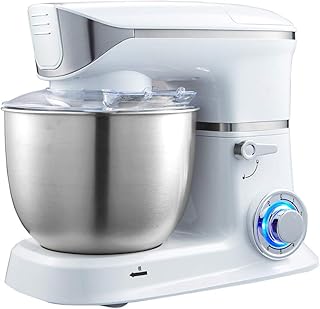 Robot kuchenny, profesjonalny mikser stojący o mocy 1000 W, regulacja prędkości, miska do mieszania i makaronu ze stali nierdzewnej 5 l