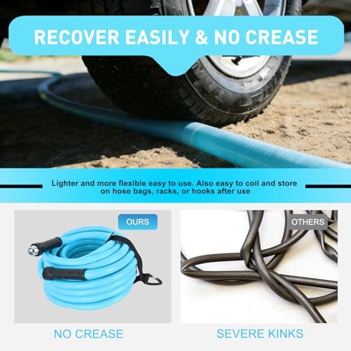 Image of Nilight RV Water Hose 15FT Garden Drinking Hoses with Storage Bag | Leakproof Anti-Kink 5 /8 inch Inner Flexible Lightweight Freshwater Hose for RVs Campers Travel Trailer Boat Car Wash Accessories