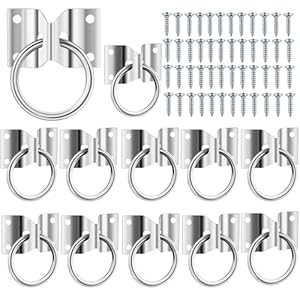 12 Pcs Cross Tie Ring for Horse,Block Tie Ring Hitching Ring with Screws for Horse Stall Stable