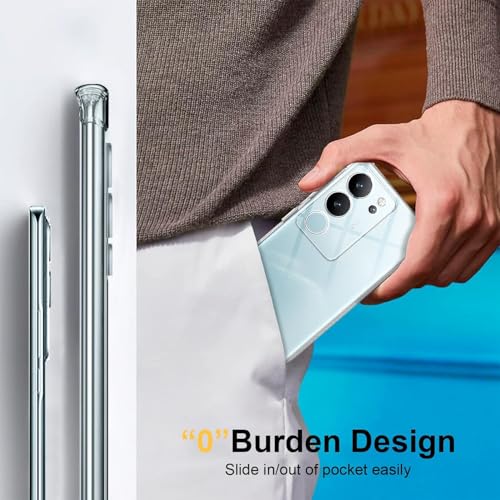Image of Lustree Compatible with vivo V29 Pro 5G Back Cover| Clear + TPU Case with 4 Corner Air Cushion Protection & Camera Protection | Slim& Stylus Cover for vivo V29 Pro 5G