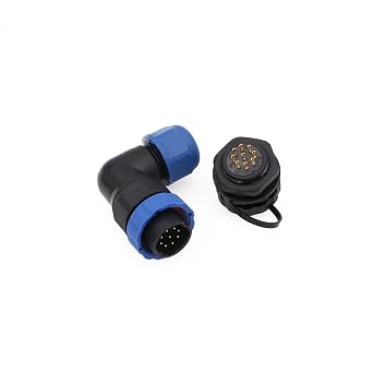 Male Female Plug Socket Waterproof Connector IP68 Plastic Circular Aviation Right Angle LED Power Cable Connector for Outdoor Lighting