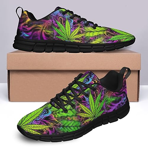 Marijuana Shoes for Men Women Pot Leaf 420 Weed Sneakers Cannabis Leaf Walking Running Tennis Shoes4