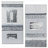 wandbild silberbarren  Unbekannt 2er Set Wandbilder, Wanddeko Quadro je 30x60cm Silber grau Formano
