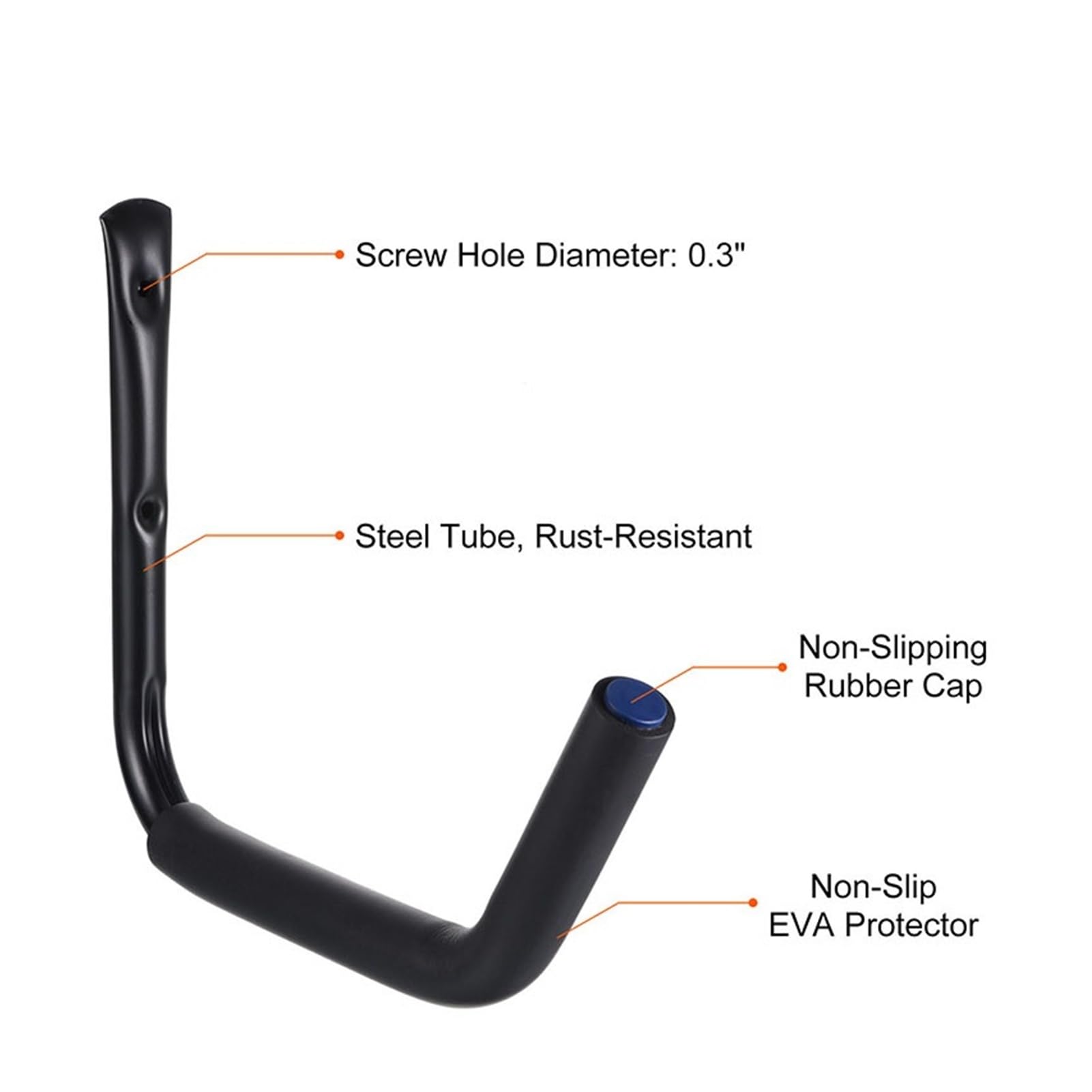 Generisch 4 stücke Kajak Lagerung Racks 15 Zoll Kajak Haken Wand Halterung Kanu Aufhänger Garage Haken for Kanu Surfbrett Paddle Board 120 £ Kapazität