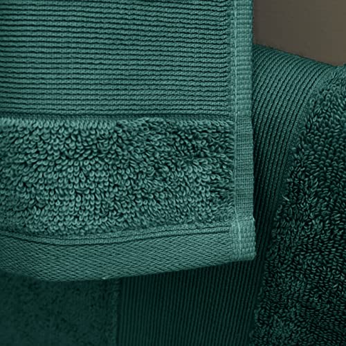 Catherine Lansfield Bathroom Anti Bacterial 500 gsm Soft & Absorbent Cotton Hand Towel Forest Green - Cosy Home Interiors Catherine Lansfield Bathroom Anti Bacterial 500 gsm Soft & Absorbent Cotton Hand Towel Forest Green - Image 2