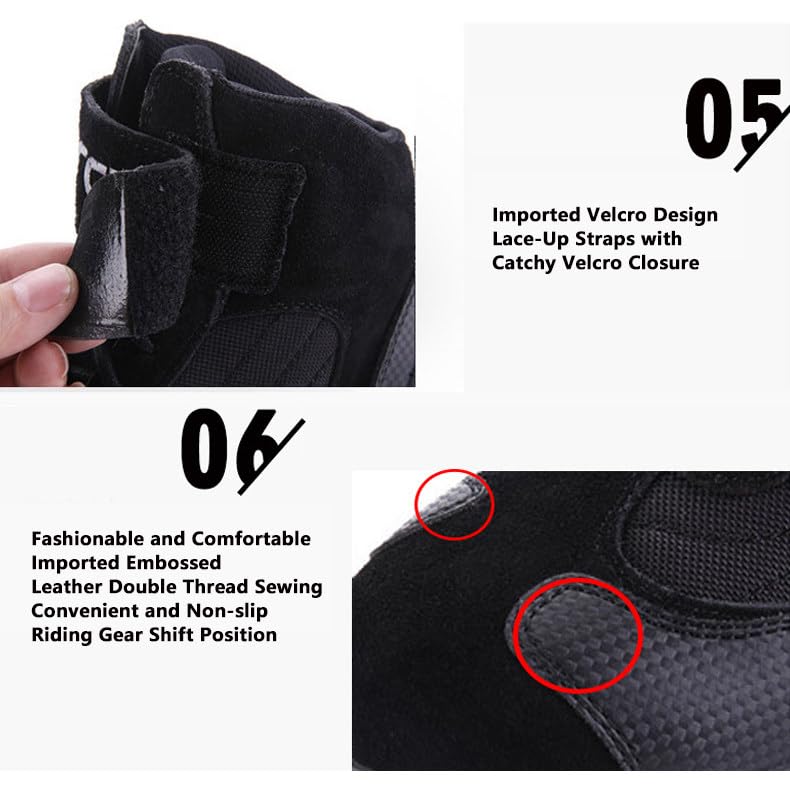 Atmungsaktive Fahrradschuhe (38–46), Anti-Fall-/Anti-Kollisions-Motorradschuhe, Rutschfeste Straßenrennschuhe Für Den Außenbereich, Ganzjahres-Offroad-Motorradstiefel,Black-46