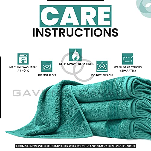 Gaveno Cavailia 100% Natural Cotton Thick Absorbent 450 GSM Hampton Hand Towel [ Pack of 4-Aqua (50x80 cm), 230755 - Image 4
