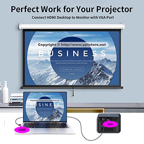 A-Technology Hdmi To Vga Cable 3Ft (1M) 1080P-Gold Plated-Active Video Adapter-Hdmi Digital To Vga Converter Cable-Support Notebook-Pc-Player Laptop-Tv-Projector-Monitor Etc #TOP5