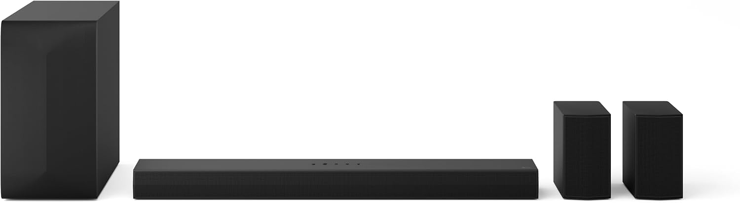 Home Theater Soundbar LG 440W RMS, 5.1 Canais, Bluetooth 5.3, Dolby Digital, Alto-Falantes Traseiros, AI Sound Pro, Wow Interface, Sem fi...