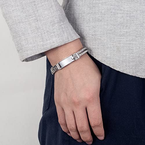 Fashion Men 925 Sterling Silver Byzantine Franco Chain Bracelet 10MM 7 "7.5" 8 "8.5" 9 "9.5 "10" Chopin Chain Link Bangle Solid Silver Man Cuff Fine Jewelry Gift2