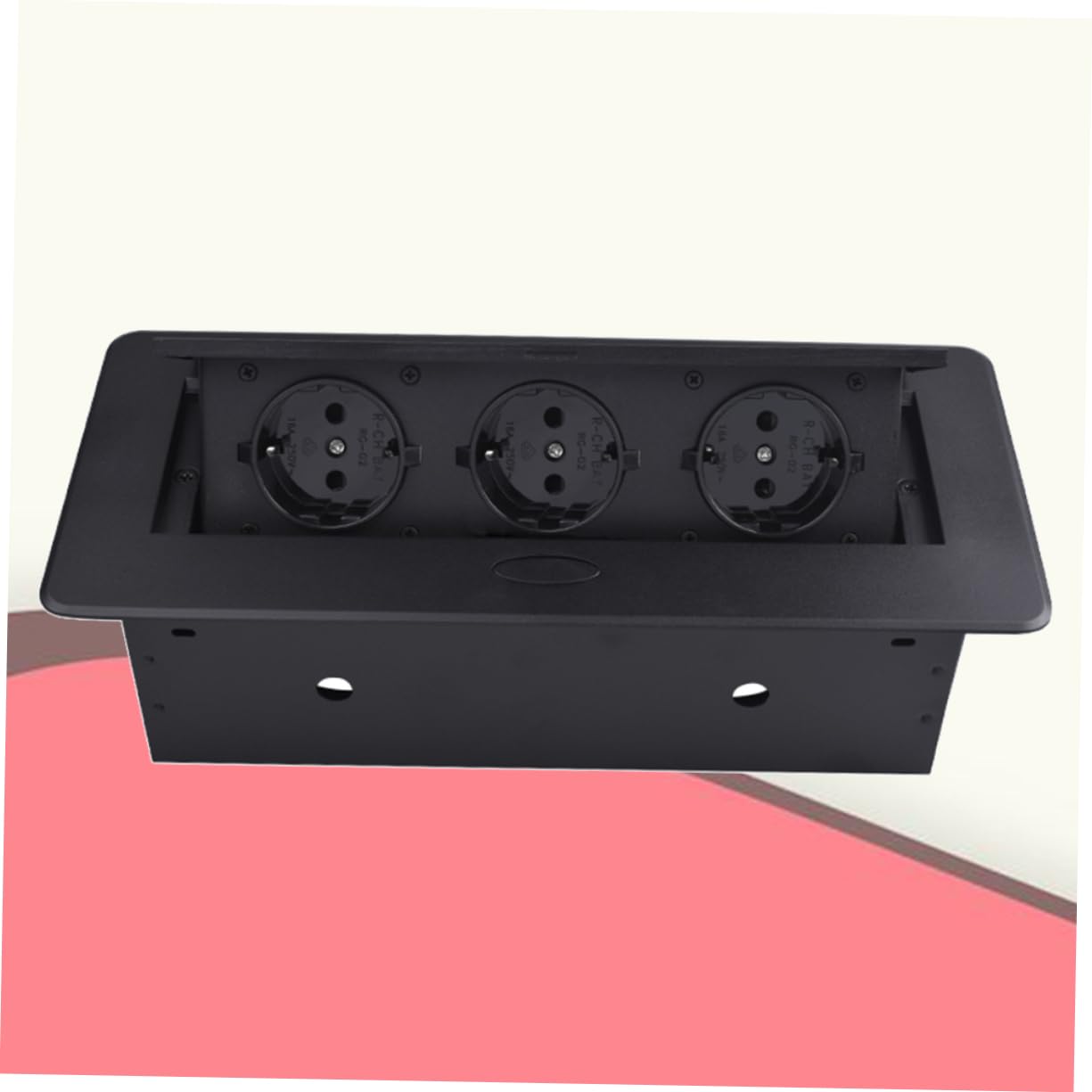 Tofficu Multiprise Encastrable Ronde Noire en Plastique Prises de Courant et Ports USB, Interrupteur Individuel, pour Salle de Réunion et Bureau Moderne