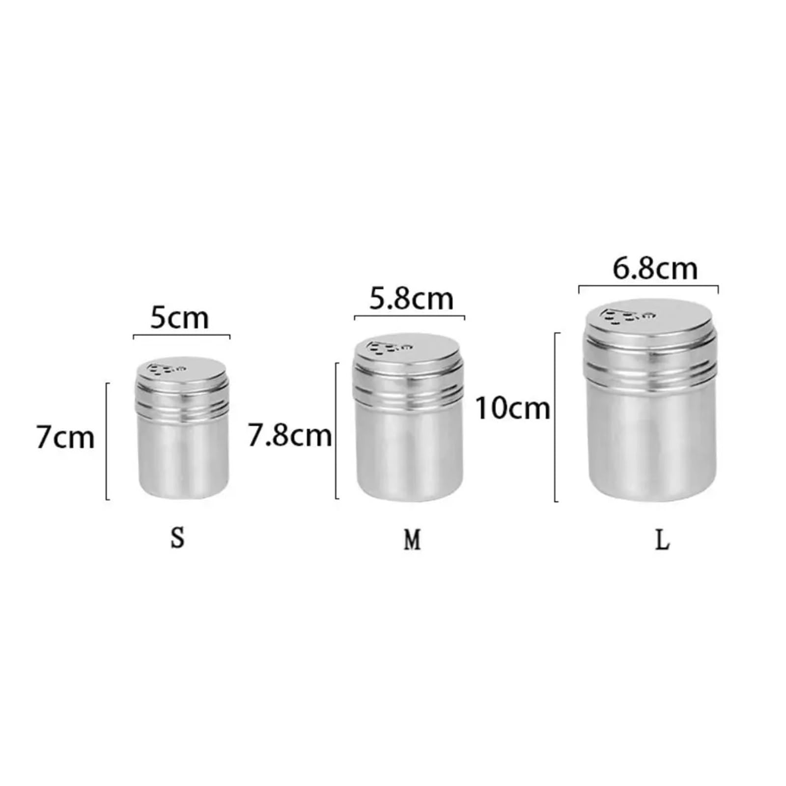 Botella de tarro condimento acero inoxidable multiusos 4 piezas Para Casa | Tapa giratoria, utensilios de cocina, especias, pimentero, tarro de especias(M)