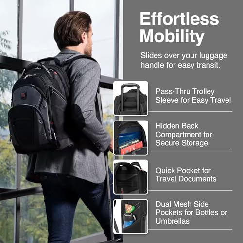 Image of Wenger Synergy Laptop Backpack, Fits 16 Inch Laptop, Men's and Women's Laptop Bag, Black /Grey
