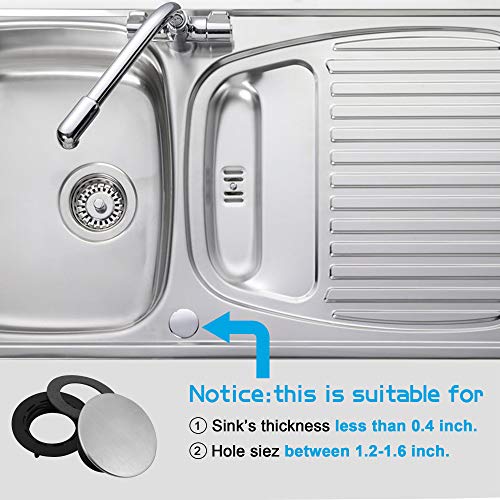 Image of Kitchen Faucet Hole Cover Stainless Steel, Premium Sink Tap Hole Cover, Brushed Stainless Steel